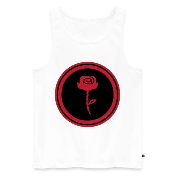 Symbole de la rose - Débardeur bio Premium Homme - blanc - Devant - AI Model Male 178 light (178cm)