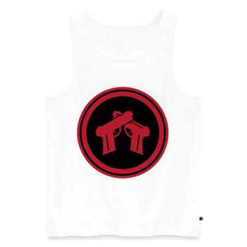 Pistol Symbol - Men's Premium Organic Tank Top - white - Front - AI Model Male 178 light (178cm)