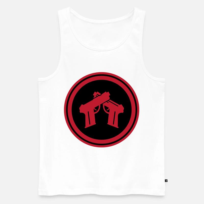 Pistole Symbol - Männer Premium Bio Tank Top - Weiß