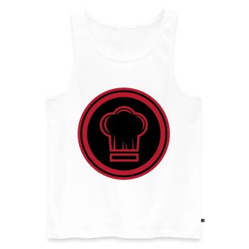 Chef chapeau de chef - Débardeur bio Premium Homme - blanc - Devant - AI Model Male 178 light (178cm)
