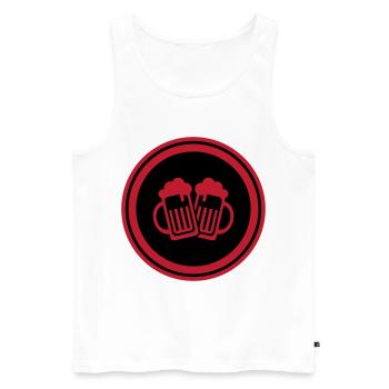 Bierglas Symbol - Männer Premium Bio Tank Top - Weiß - Vorne - Michal (187cm)