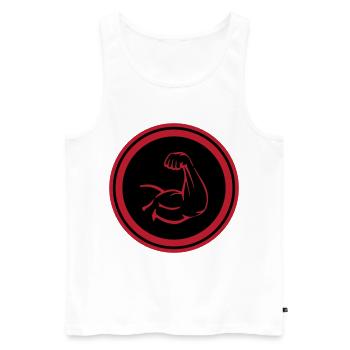 Muscles du bras biceps - Débardeur bio Premium Homme - blanc - Devant - AI Model Male 178 light (178cm)