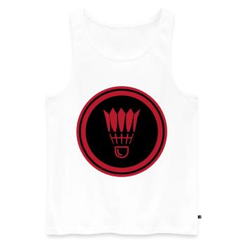 Symbole de badminton - Débardeur bio Premium Homme - blanc - Devant - AI Model Male 178 light (178cm)