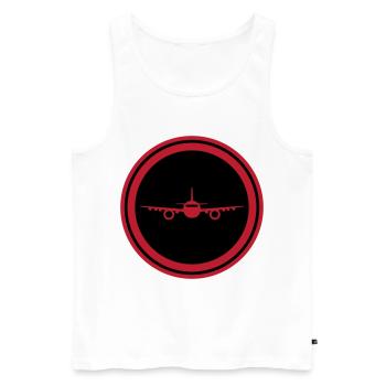 Airplane Symbol - Men's Premium Organic Tank Top - white - Front - AI Model Male 178 light (178cm)