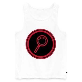 Magnifying glass icon - Men's Premium Organic Tank Top - white - Front - AI Model Male 178 light (178cm)