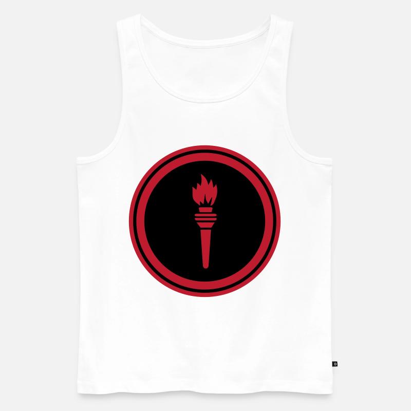 Flamme Symbol - Männer Premium Bio Tank Top - Weiß