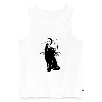 Black Cat in Space - Men's Premium Organic Tank Top - white - Front - AI Model Male 178 light (178cm)