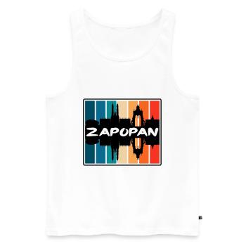 Zapopan Mexique Skyline Silhouette Souvenir de voyage - Débardeur bio Premium Homme - blanc - Devant - AI Model Male 178 light (178cm)