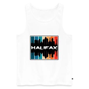 Halifax Canada Skyline Silhouette Voyage Souvenir - Débardeur bio Premium Homme - blanc - Devant - AI Model Male 178 light (178cm)