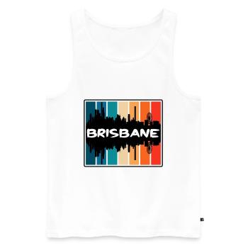 Brisbane Australien Skyline Silhouette Reisen Souve - Männer Premium Bio Tank Top - Weiß - Vorne - Michal (187cm)