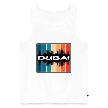Dubai Uae Skyline Silhouette Travel Souvenir - Men's Premium Organic Tank Top - white - Front - AI Model Male 178 light (178cm)