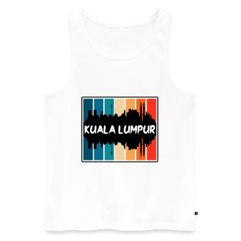 Kuala Lumpur Malaysia Skyline Silhouette Reisen So - Männer Premium Bio Tank Top - Weiß - Vorne - AI Model Male 178 light (178cm)