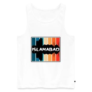 Islamabad Pakistan Skyline Silhouette Travel Souve - Men's Premium Organic Tank Top - white - Front - Michal (187cm)