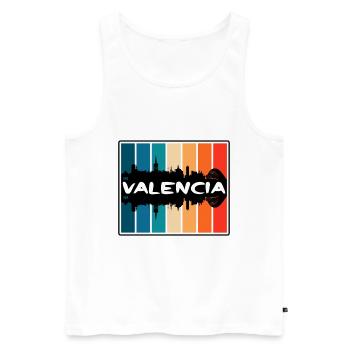 Valencia Venezuela Skyline Silhouette Travel Souve - Débardeur bio Premium Homme - blanc - Devant - Michal (187cm)