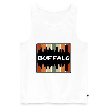 Buffalo New York États-Unis Skyline Silhouette Travel Sou - Débardeur bio Premium Homme - blanc - Devant - Michal (187cm)