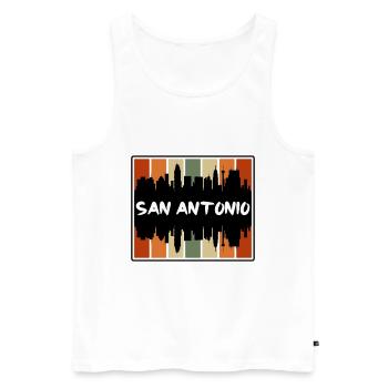 San Antonio Texas Usa Skyline Silhouette Travel So - Men's Premium Organic Tank Top - white - Front - Michal (187cm)