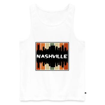 Nashville Tennessee États-Unis Skyline Silhouette Voyage - Débardeur bio Premium Homme - blanc - Devant - Michal (187cm)