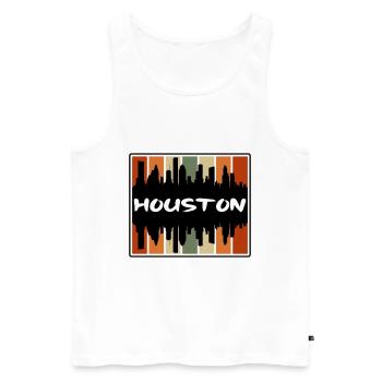 Houston Texas États-Unis Skyline Silhouette Travel Souven - Débardeur bio Premium Homme - blanc - Devant - AI Model Male 178 light (178cm)