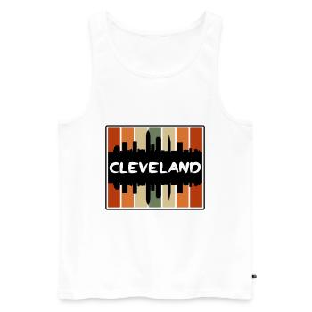 Cleveland Ohio Usa Skyline Silhouette Travel Souve - Men's Premium Organic Tank Top - white - Front - Michal (187cm)
