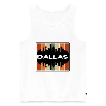 Dallas Texas États-Unis Skyline Silhouette Voyage Souveni - Débardeur bio Premium Homme - blanc - Devant - Michal (187cm)