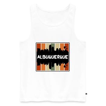 Albuquerque New Mexico Usa Skyline Silhouette Trav - Men's Premium Organic Tank Top - white - Front - AI Model Male 178 light (178cm)