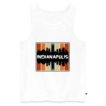 Indianapolis Indiana Usa Skyline Silhouette Travel - Men's Premium Organic Tank Top - white - Front - AI Model Male 178 light (178cm)