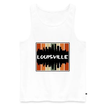 Louisville Kentucky États-Unis Skyline Silhouette Voyage - Débardeur bio Premium Homme - blanc - Devant - Michal (187cm)