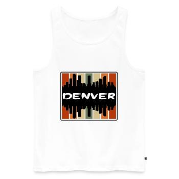 Denver Colorado États-Unis Skyline Silhouette Souv de voyage - Débardeur bio Premium Homme - blanc - Devant - Michal (187cm)