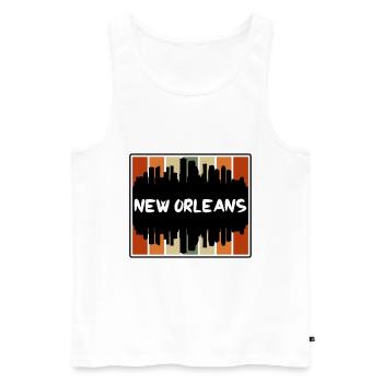 Nouvelle-Orléans Louisiane États-Unis Skyline Silhouette Trave - Débardeur bio Premium Homme - blanc - Devant - Michal (187cm)