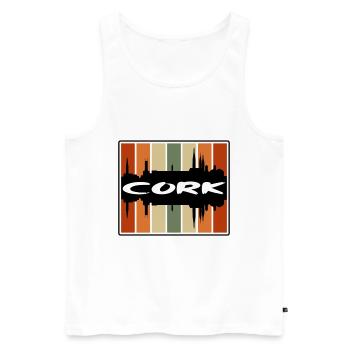 Cork Irlande Skyline Silhouette Souvenir de voyage - Débardeur bio Premium Homme - blanc - Devant - Michal (187cm)