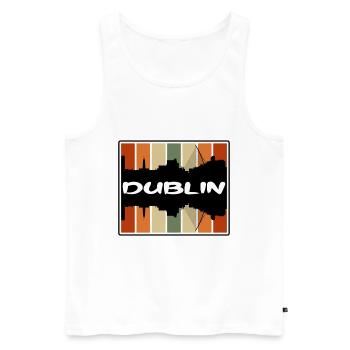 Dublin Irlande Skyline Silhouette Souvenir de voyage - Débardeur bio Premium Homme - blanc - Devant - AI Model Male 178 light (178cm)