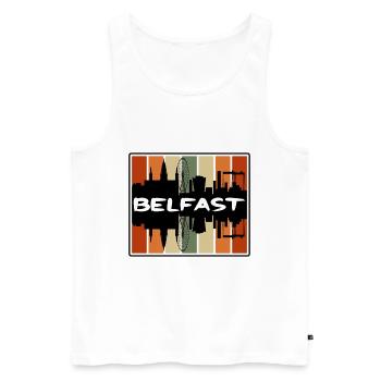 Belfast Nordirland Skyline Silhouette Reisen - Männer Premium Bio Tank Top - Weiß - Vorne - Michal (187cm)
