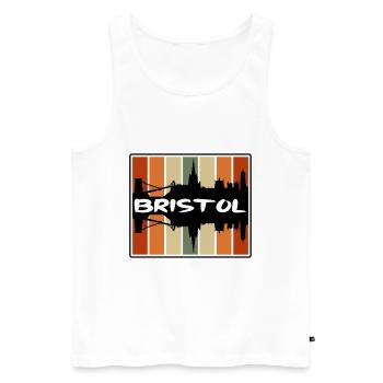 Bristol England Skyline Silhouette Travel Souvenir - Men's Premium Organic Tank Top - white - Front - Michal (187cm)