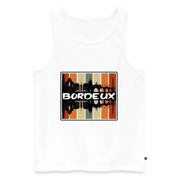 Bordeux France Skyline Silhouette Travel Souvenir - Men's Premium Organic Tank Top - white - Front - Michal (187cm)