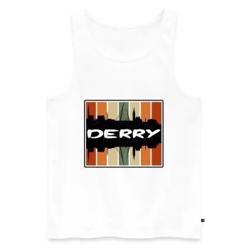Derry Northern Ireland Skyline Silhouette Travel S - Men's Premium Organic Tank Top - white - Front - Michal (187cm)