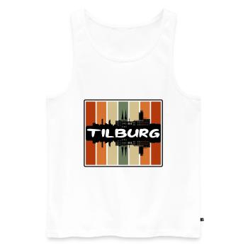 Tilburg Pays-Bas Skyline Silhouette Souv de voyage - Débardeur bio Premium Homme - blanc - Devant - Michal (187cm)