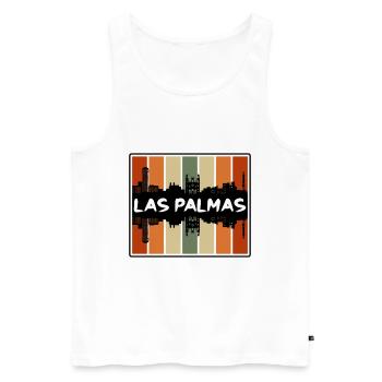 Las Palmas Spain Skyline Silhouette Travel Souveni - Men's Premium Organic Tank Top - white - Front - AI Model Male 178 light (178cm)