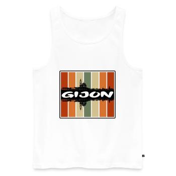 Gijon Spanien Skyline Silhouette Reise Souvenir - Männer Premium Bio Tank Top - Weiß - Vorne - Michal (187cm)
