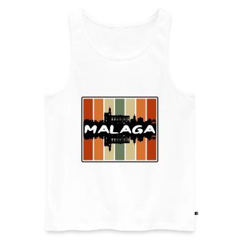 Malaga Spanien Skyline Silhouette Reise Souvenir - Männer Premium Bio Tank Top - Weiß - Vorne - Michal (187cm)
