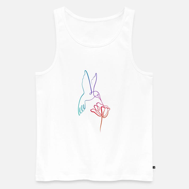 Kolibri-Futterkunst - Männer Premium Bio Tank Top - Weiß