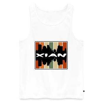 Xian China Skyline Silhouette Reise Souvenir - Männer Premium Bio Tank Top - Weiß - Vorne - Michal (187cm)