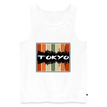Tokyo Japan Skyline Silhouette Reisesouvenir - Männer Premium Bio Tank Top - Weiß - Vorne - AI Model Male 178 light (178cm)