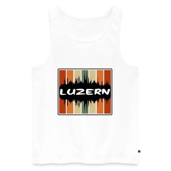 Luzern Suisse Skyline Silhouette Travel Souve - Débardeur bio Premium Homme - blanc - Devant - AI Model Male 178 light (178cm)