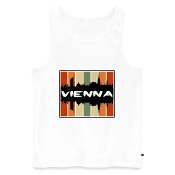Vienne Autriche Skyline Silhouette Souvenir de voyage - Débardeur bio Premium Homme - blanc - Devant - Michal (187cm)