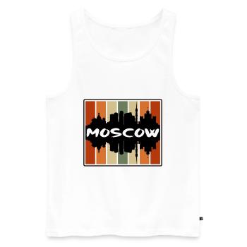 Moscou Russie Skyline Silhouette Souvenir de voyage - Débardeur bio Premium Homme - blanc - Devant - Michal (187cm)