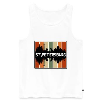 Saint-Pétersbourg Russie Skyline Silhouette Travel Sou - Débardeur bio Premium Homme - blanc - Devant - Michal (187cm)