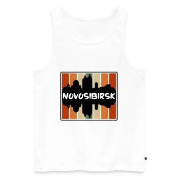 Novossibirsk Russie Skyline Silhouette Souve de voyage - Débardeur bio Premium Homme - blanc - Devant - Michal (187cm)