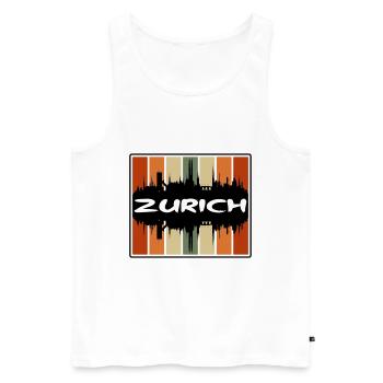 Zurich Suisse Skyline Silhouette Travel Souve - Débardeur bio Premium Homme - blanc - Devant - Michal (187cm)