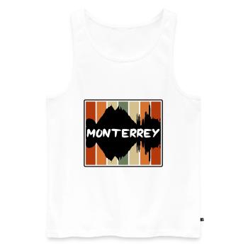 Monterrey Mexico Skyline Silhouette Travel Souveni - Men's Premium Organic Tank Top - white - Front - AI Model Male 178 light (178cm)