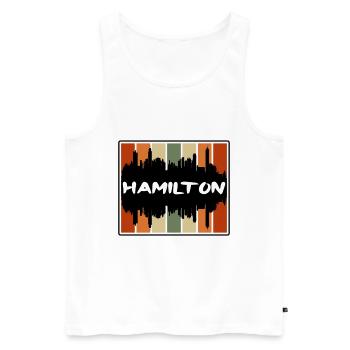 Hamilton Canada Skyline Silhouette Souvenir de voyage - Débardeur bio Premium Homme - blanc - Devant - AI Model Male 178 light (178cm)